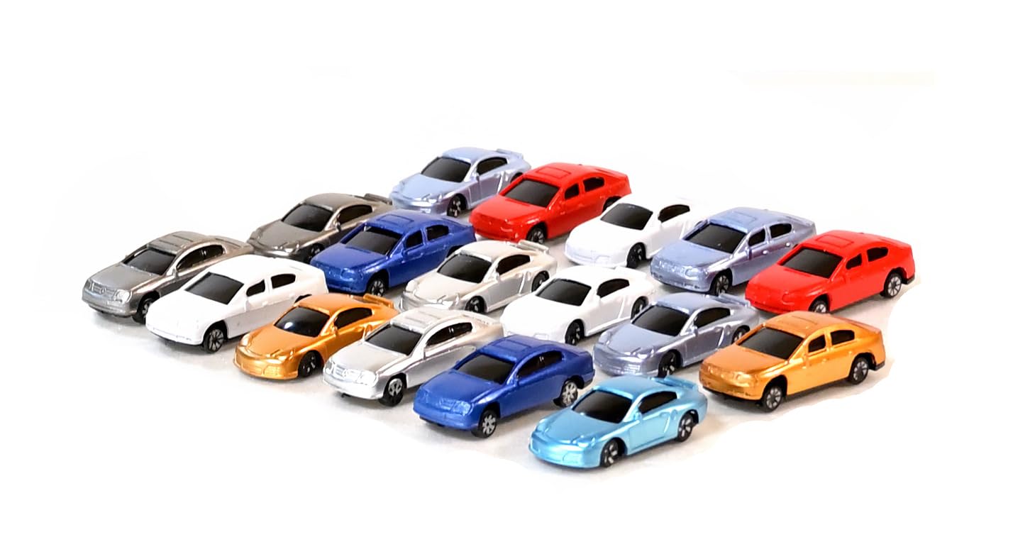 Amazon | Nゲージ ジオラマ ミニカー 1/100スケール 17台 カラフル